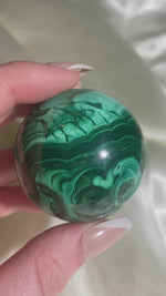 Load and play video in Gallery viewer, Malachite Sphere (AB) 7.7 oz
