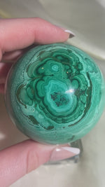 Load and play video in Gallery viewer, Malachite Sphere (Q) 1 lb &amp; 2 oz
