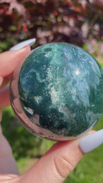Load and play video in Gallery viewer, Moss Agate Sphere (35C)
