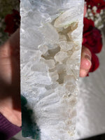 Load image into Gallery viewer, Druzy Large Moss Agate Tower (BB)
