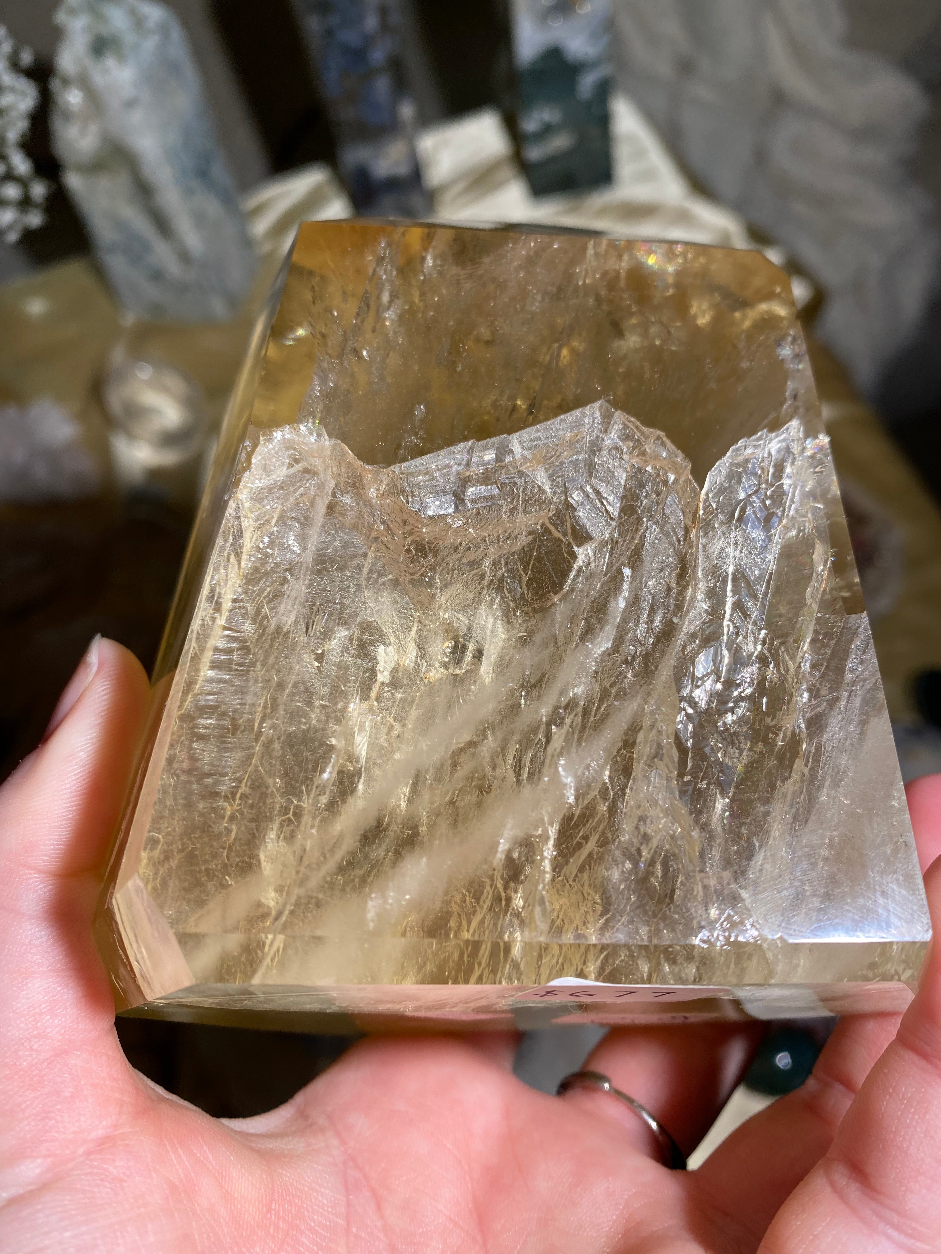 XXL Natural Honey Brazilian Citrine Tower 3.225 lbs (ZA)
