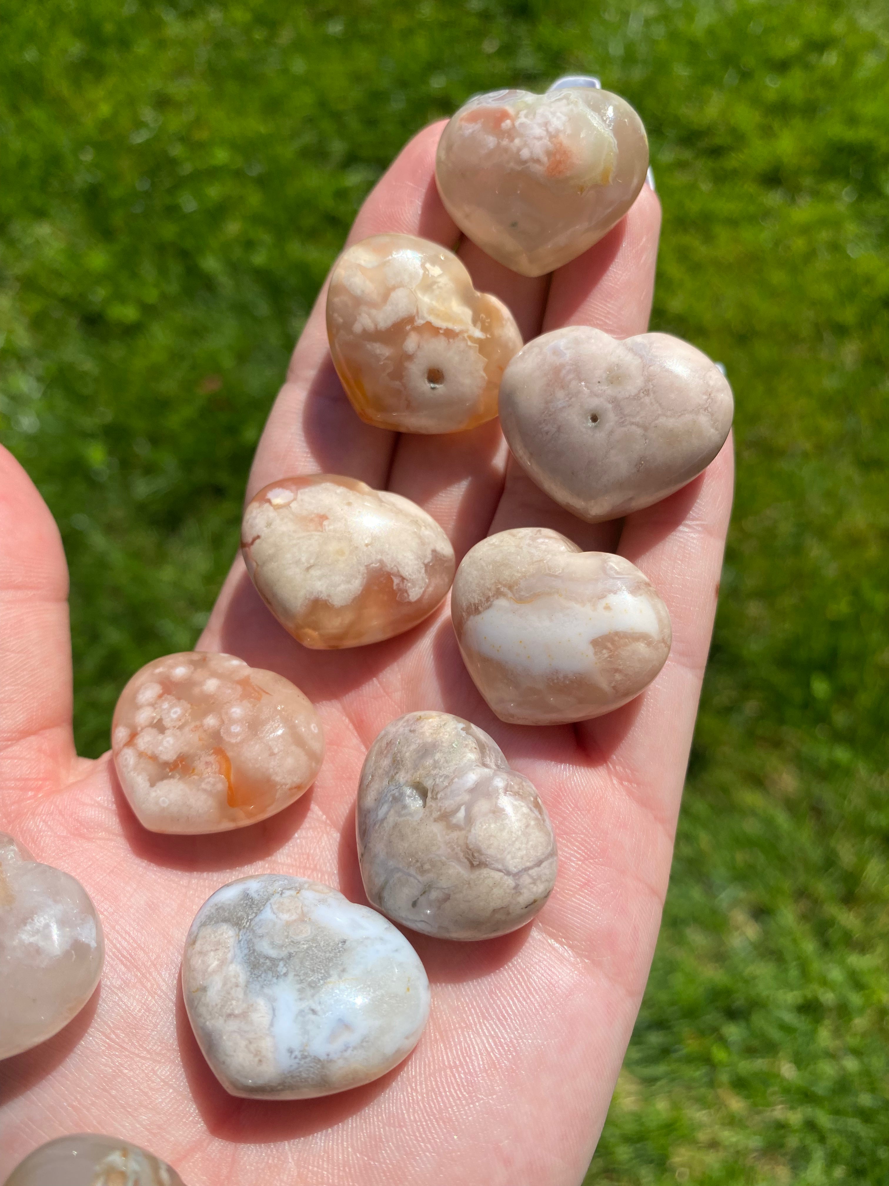 Flower Agate Heart (1 piece)