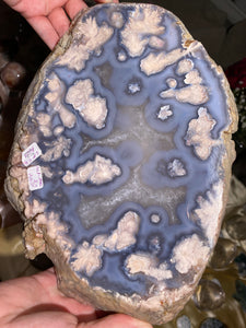 XXL Dark Flower Agate with Quartz Slab