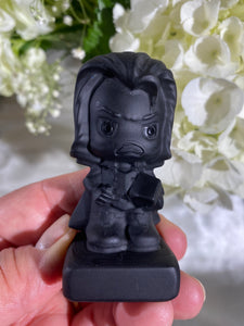 Self-Standing Obsidian Character Carving - Thor