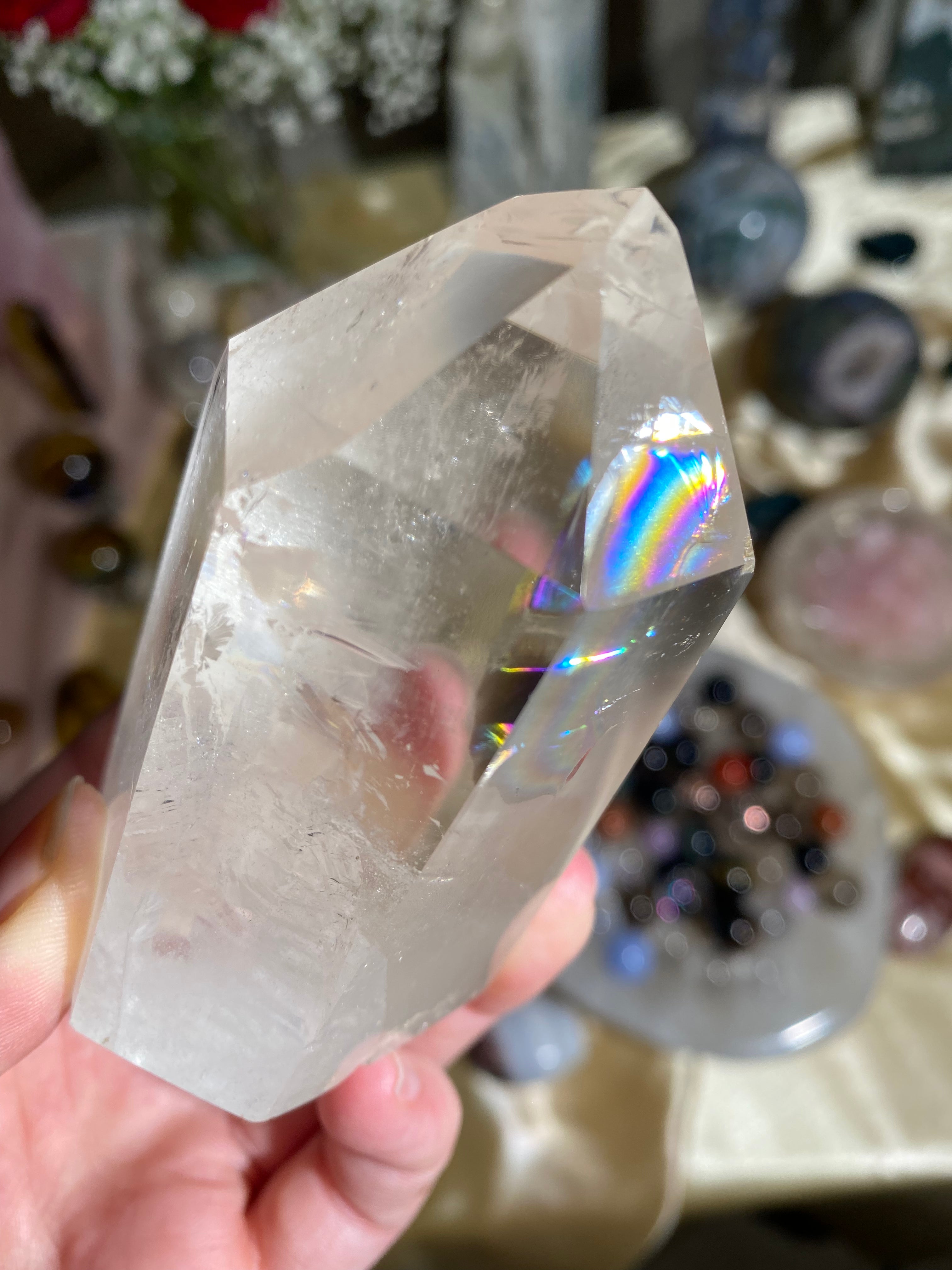 Natural Brazilian Rainbow-Filled Champagne Citrine Tower (ZD)