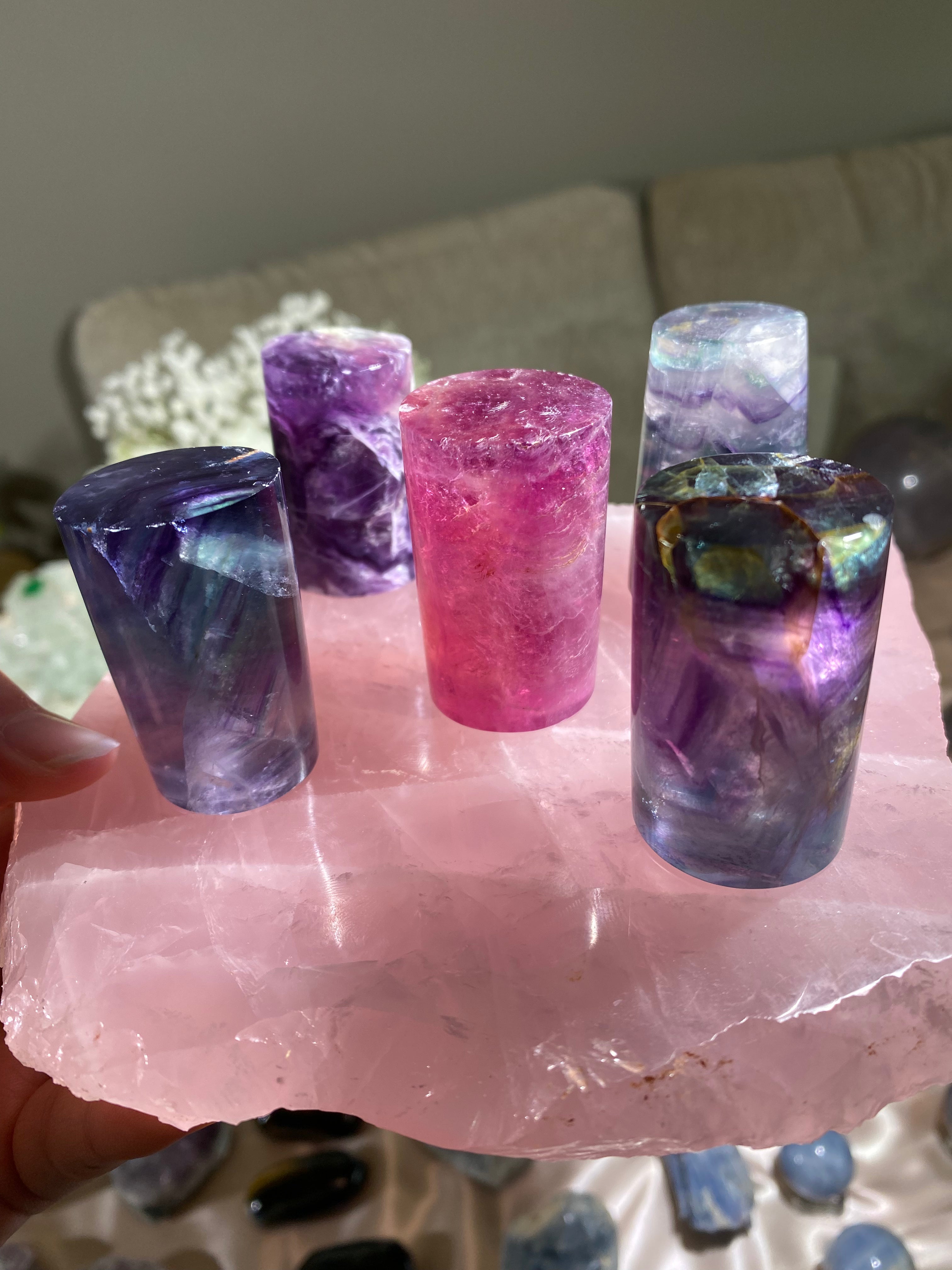 Large Rainbow Fluorite Cylinder (1 piece)