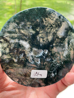 Load image into Gallery viewer, Moss Agate Round Slab/Coaster (L)
