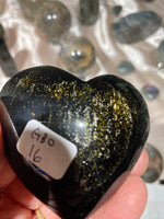 Load image into Gallery viewer, Golden Sheen Obsidian Heart

