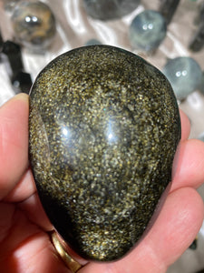 Golden Sheen Obsidian Palmstone 11A