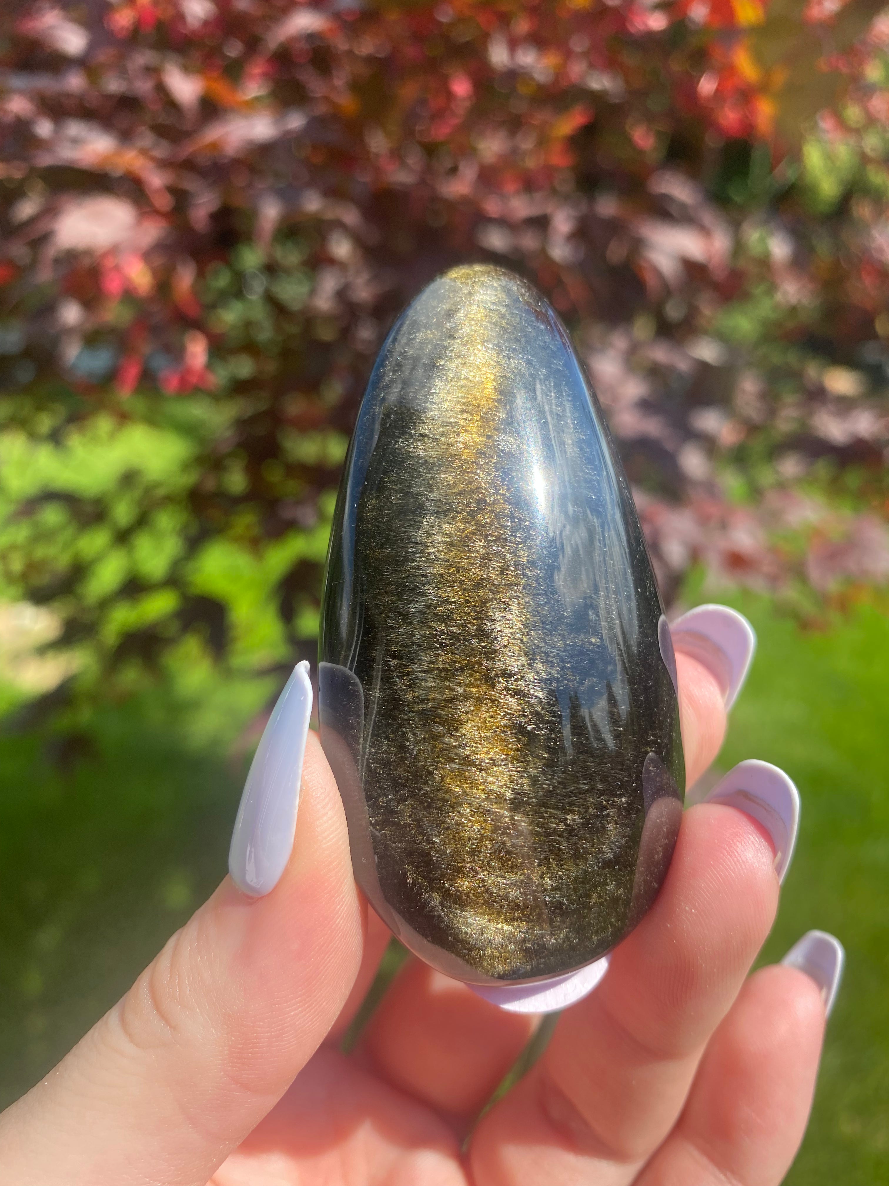 Golden Sheen Obsidian Palmstone - You Choose