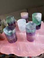 Load image into Gallery viewer, Medium Rainbow Fluorite Cylinder (1 piece)
