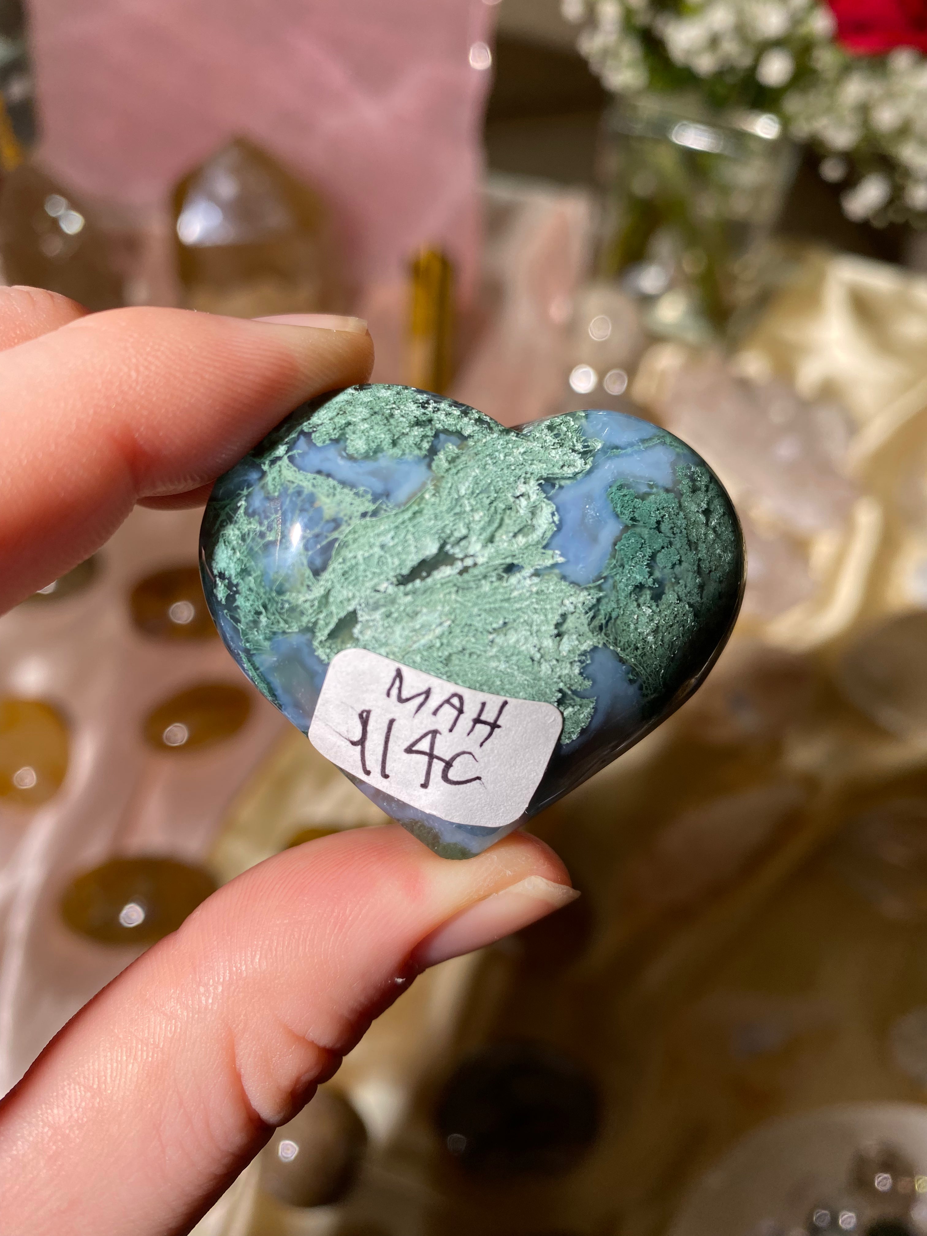Moss Agate Heart (14C)