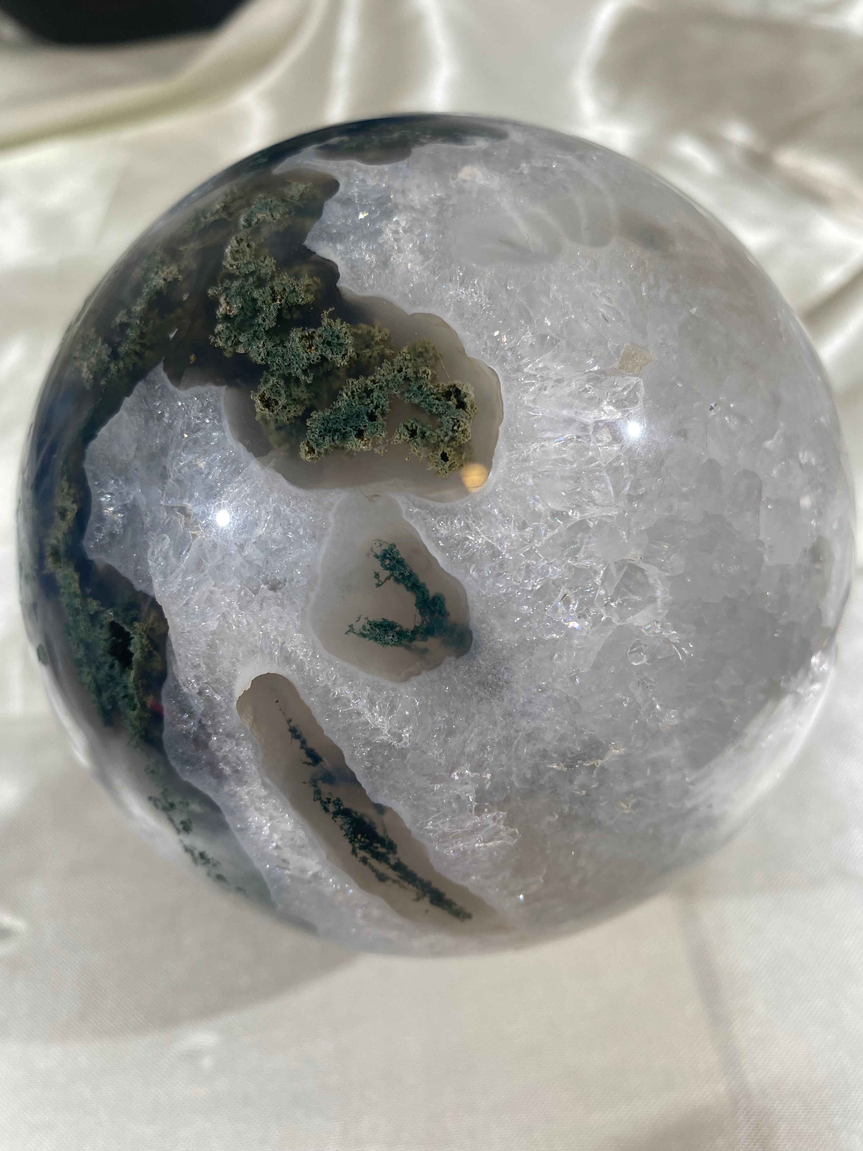 XXL Druzy Moss Agate Sphere (XMA20)