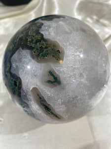 XXL Druzy Moss Agate Sphere (XMA20)