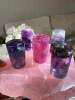 Load image into Gallery viewer, Large Rainbow Fluorite Cylinder (1 piece)
