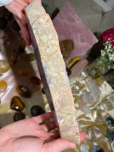 XXL Dark Flower Agate with Quartz Slab