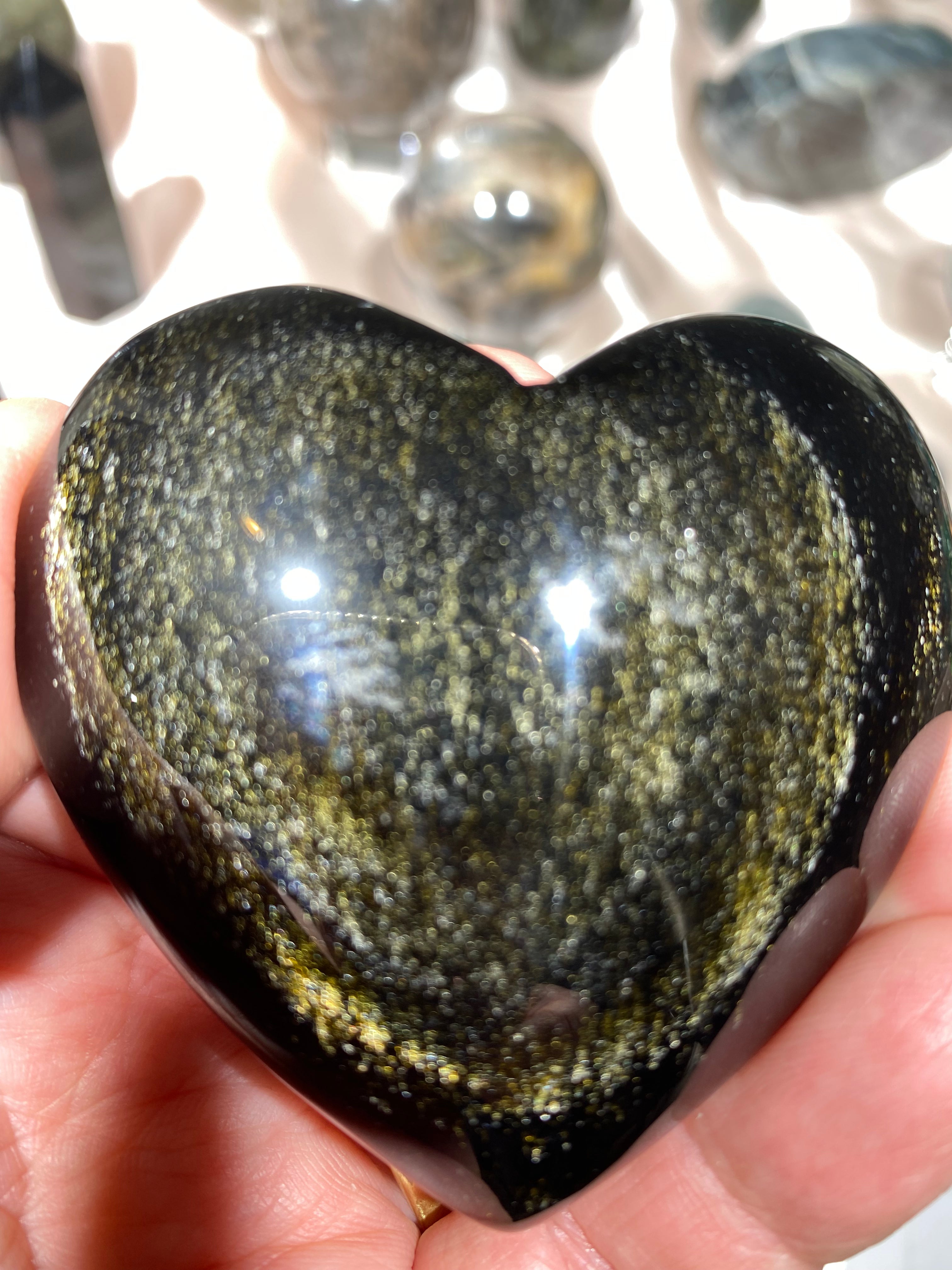 Golden Sheen Obsidian Heart
