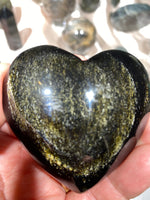 Load image into Gallery viewer, Golden Sheen Obsidian Heart

