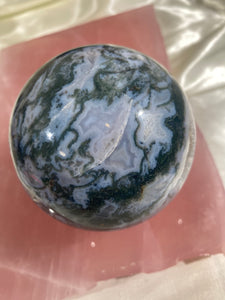 XL Druzy Moss Agate Sphere (XMA10)