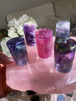 Load image into Gallery viewer, Large Rainbow Fluorite Cylinder (1 piece)
