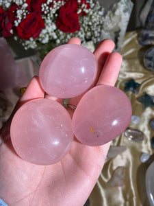 Rose Quartz Palmstone - (1 Palmstone)
