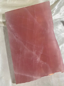 XXL Bubblegum Pink Rose Quartz Slab (6.2 lbs)