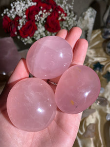 Rose Quartz Palmstone - (1 Palmstone)