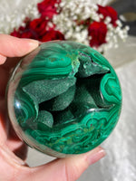 Load image into Gallery viewer, Druzy Malachite Sphere - Rare
