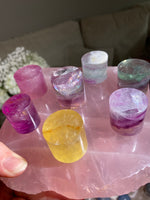 Load image into Gallery viewer, Small Rainbow Fluorite Cylinder (1 piece)
