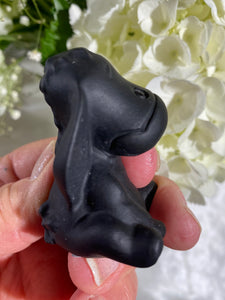 Self-Standing Obsidian Character Carving - Eeyore