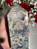 Load image into Gallery viewer, Druzy Large Moss Agate Tower (GG)
