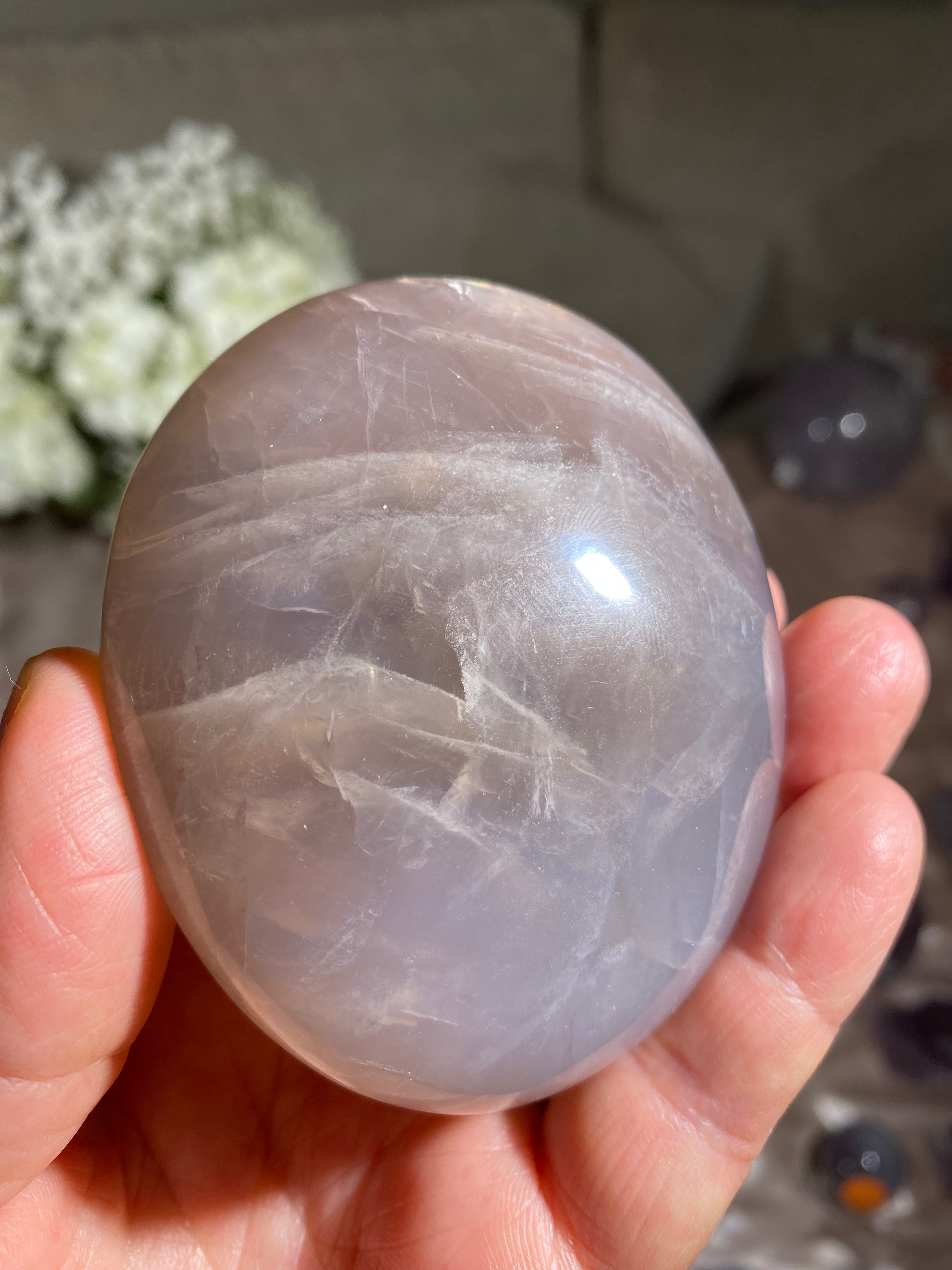X Large Rose Quartz Palmstone B