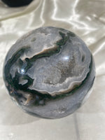 Load image into Gallery viewer, XL Druzy Moss Agate Sphere (BH)
