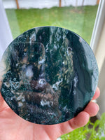 Load image into Gallery viewer, Moss Agate Round Slab/Coaster (E)
