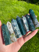 Load image into Gallery viewer, Small Moss Agate Tower (1 piece)
