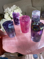 Load image into Gallery viewer, Large Rainbow Fluorite Cylinder (1 piece)
