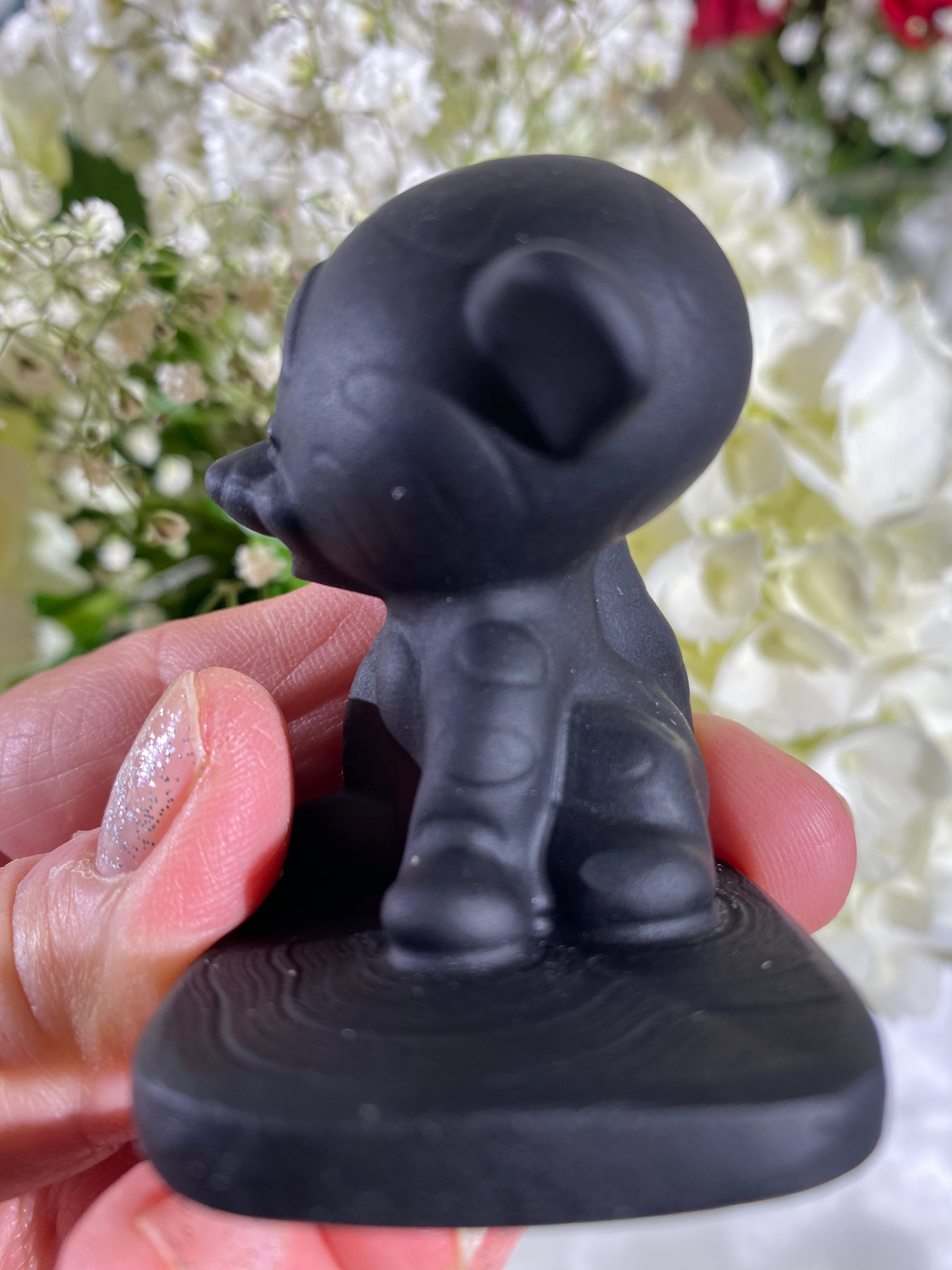 Self-Standing Obsidian Character Carving - Tigger