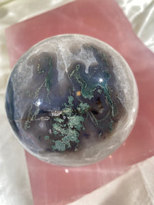 XL Druzy Moss Agate Sphere (XMA4)