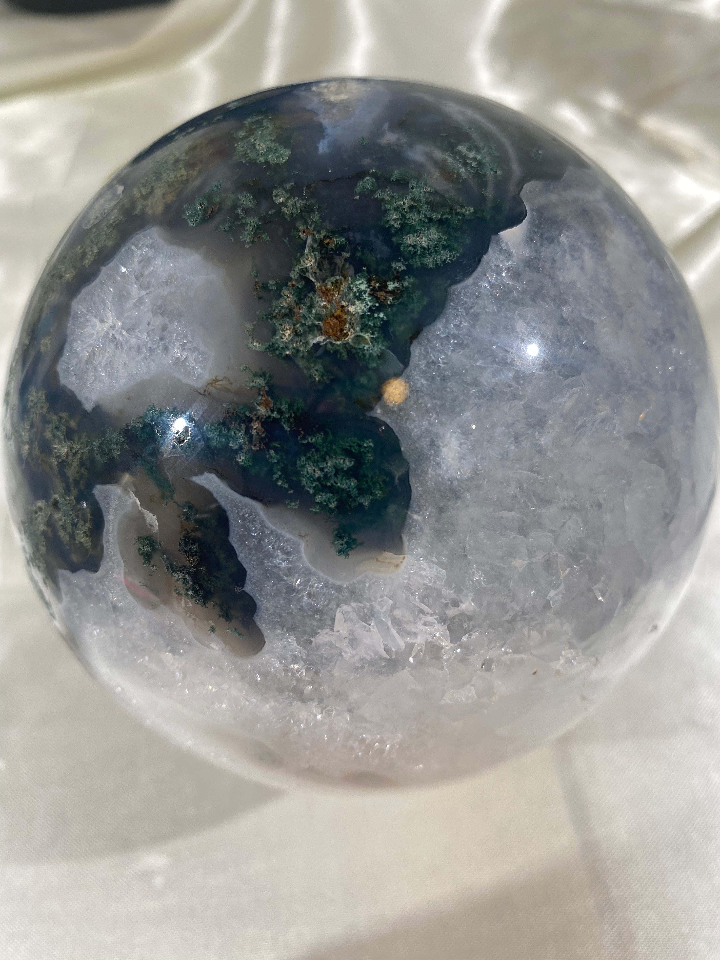 XXL Druzy Moss Agate Sphere (XMA20)