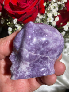 Lepidolite Alien Carving