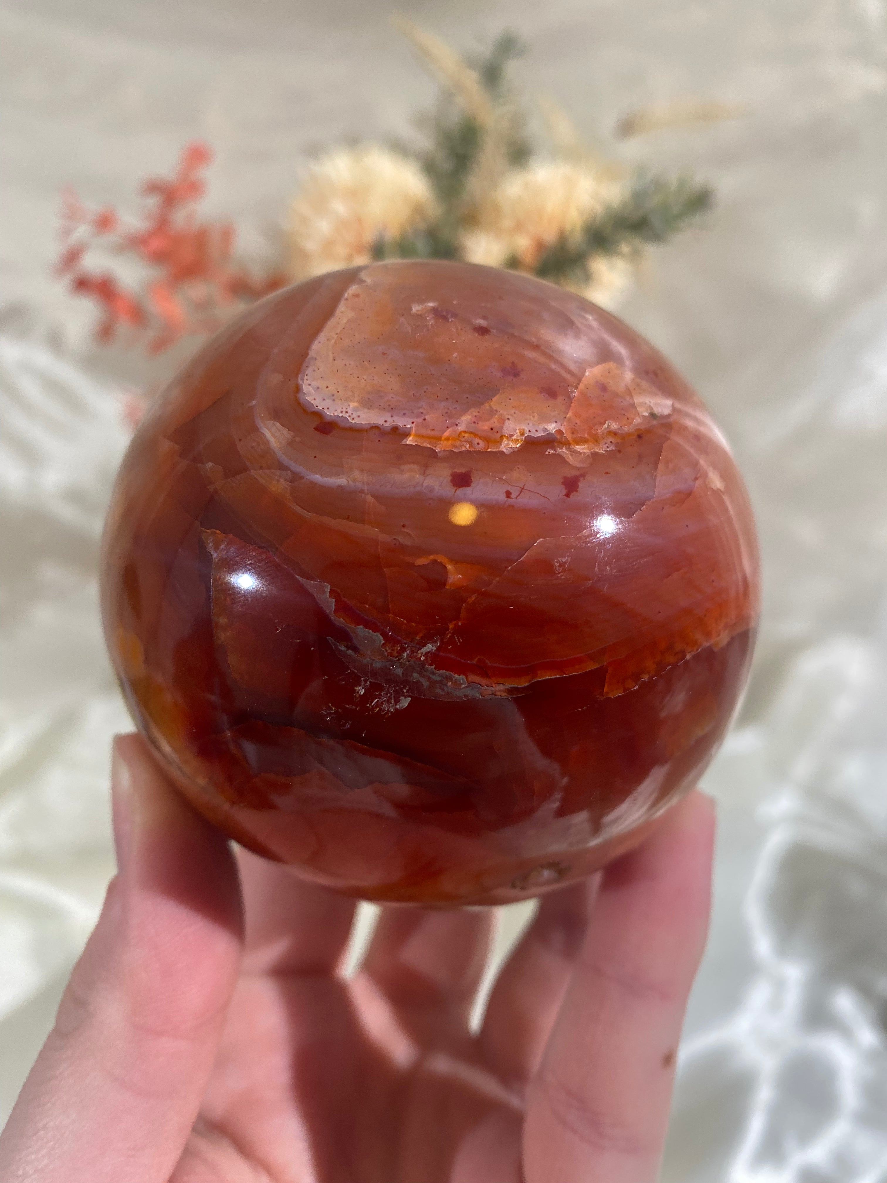 Large Purple-Hue Carnelian Sphere (CAS3)