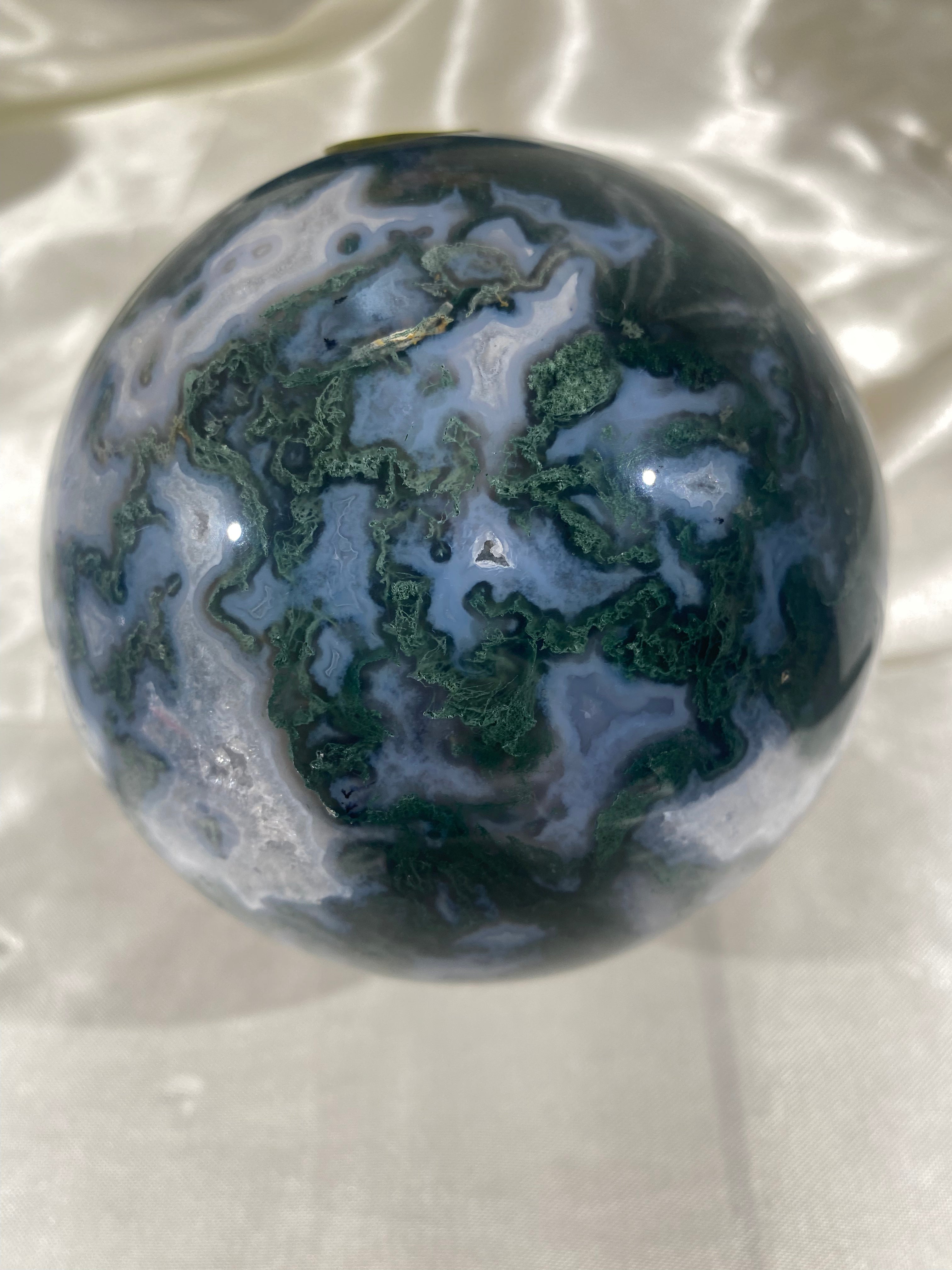 XXL Druzy Moss Agate Sphere (XMA16)
