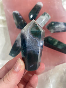 Moss Agate Tapered Cupcake Tower (1 piece)