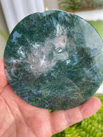 Load image into Gallery viewer, Moss Agate Round Slab/Coaster (T)
