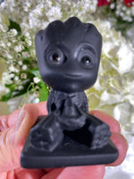 Load image into Gallery viewer, Self-Standing Obsidian Character Carving - Baby Groot
