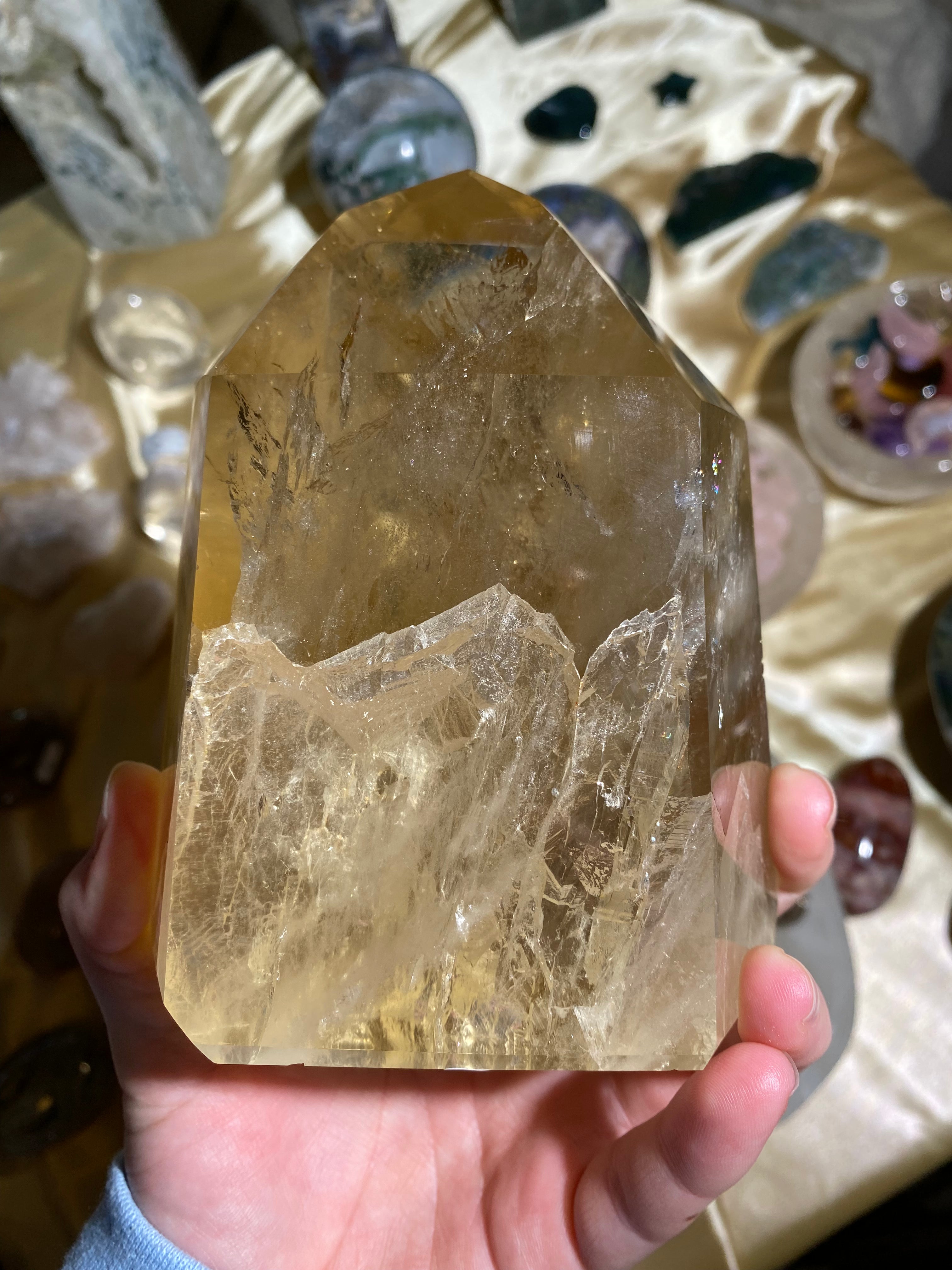 XXL Natural Honey Brazilian Citrine Tower 3.225 lbs (ZA)