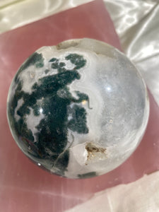 XL Druzy Moss Agate Sphere (XMA18)