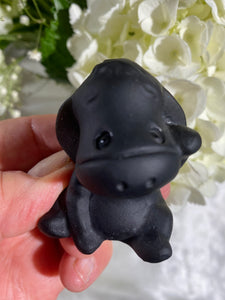 Self-Standing Obsidian Character Carving - Eeyore