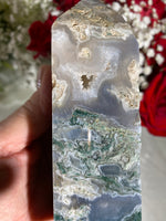 Load image into Gallery viewer, Druzy Large Moss Agate Tower (GG)
