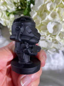 Self-Standing Obsidian Character Carving - Stormtrooper